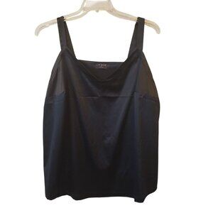 Lane Bryant Black Satin Camisole Cami Tank Top Adjustable Straps Sexy 18